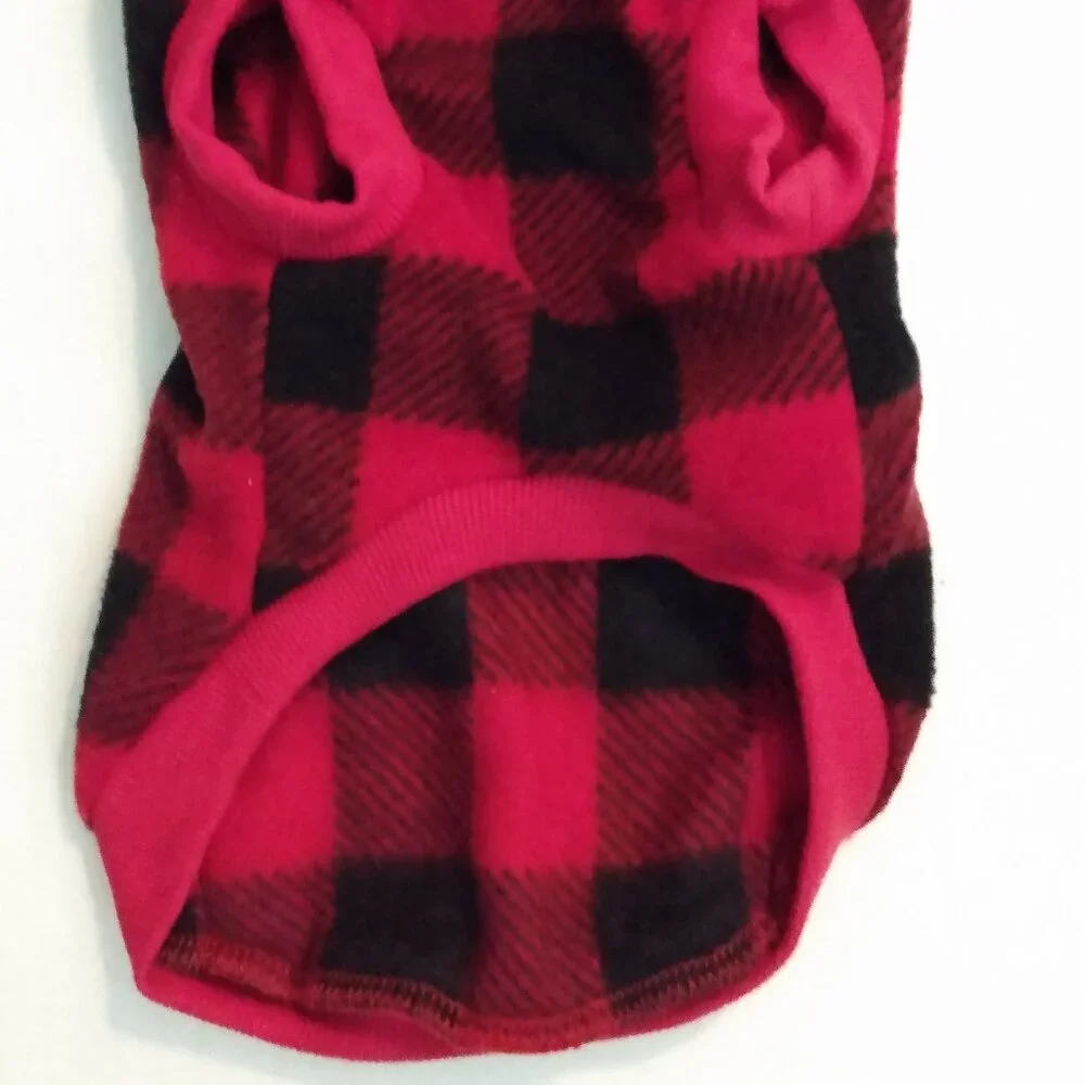 Plaid Dog Sweater - Red and Black